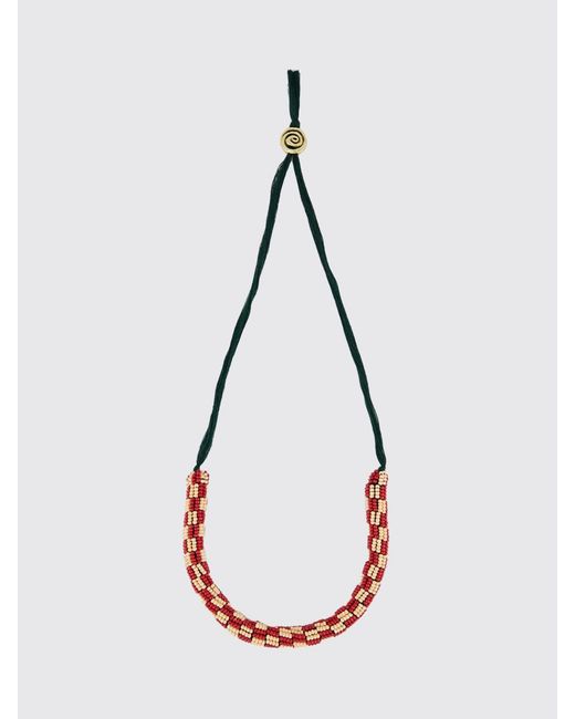 ALÉMAIS White Beaded Fabric Necklace