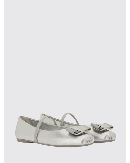 Ferragamo White Flat Shoes