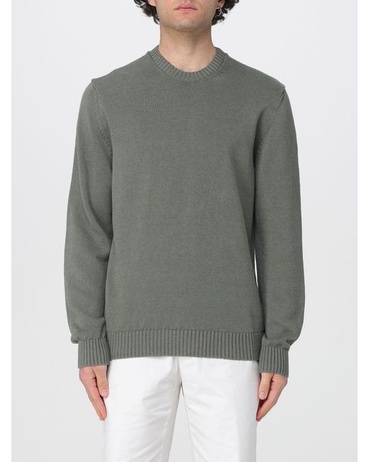 Zanone Gray Linen And Cotton Sweater for men