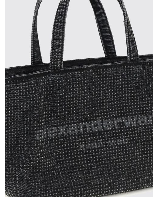 Alexander Wang Black Crystal Embellished Cotton Tote Bag With Tone-On-Tone Logo