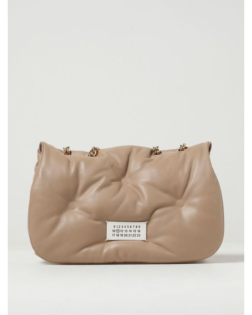 Maison Margiela Natural Glam Slam Bag In Quilted Nappa