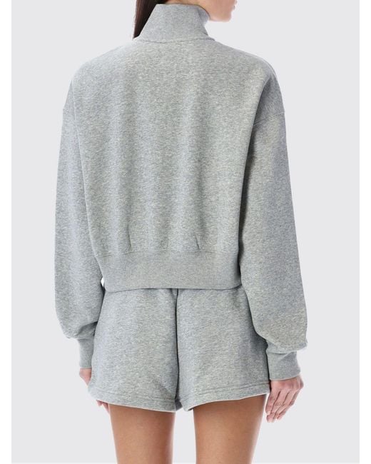 Nike Gray Cotton Blend Sweatshirt With Half Zip