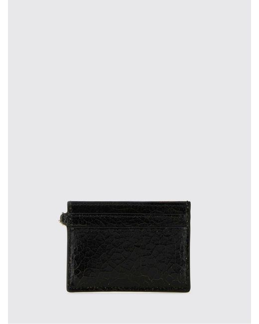 McQueen White Crackled Leather Credit Card Holder for men