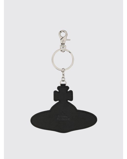 Vivienne Westwood White Orb Keyring Leather
