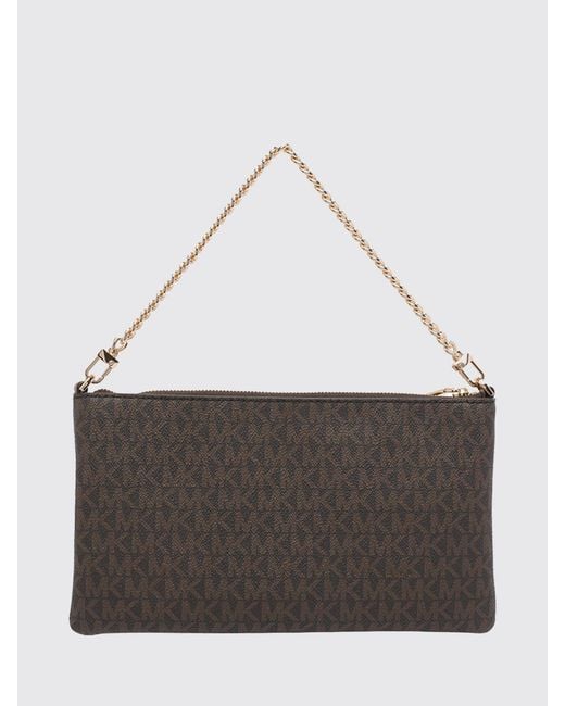 Michael Kors White Coated Cotton Jet Set Bag With Mk Monogram