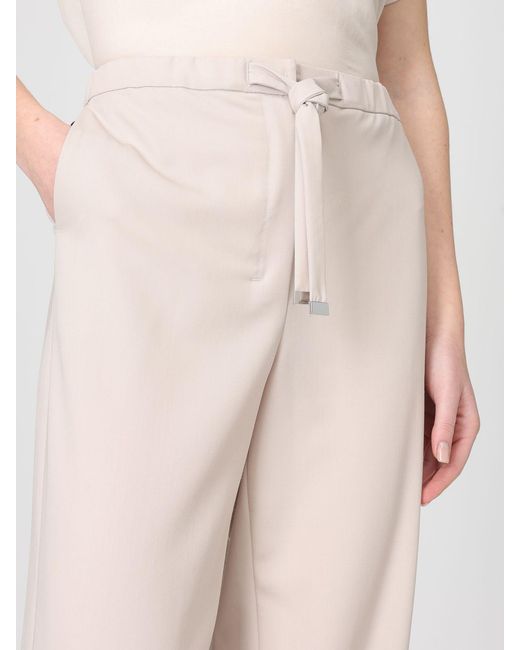 Max Mara Natural Virgin Wool Trousers With Drawstring