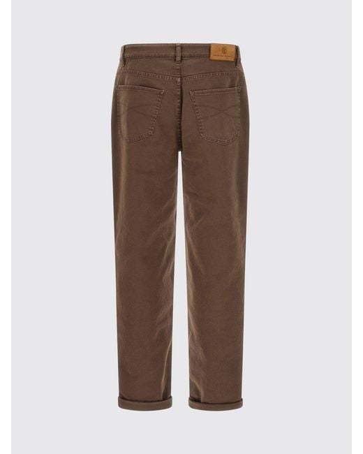Brunello Cucinelli Brown Straight Stretch Denim Jeans for men