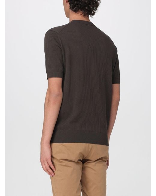 Kangra Black Cotton And Silk Crew Neck Knitwear for men