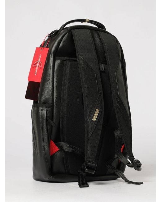 Sprayground Black Synthetic Leather Backpack With Embossed Logo for men