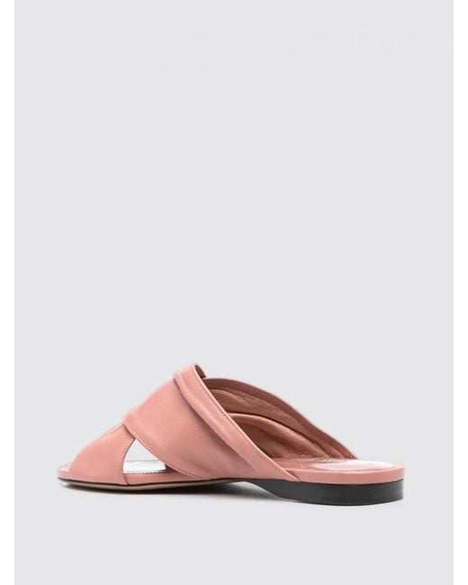 Paris Texas Pink Twisted Strap Flat Sandals