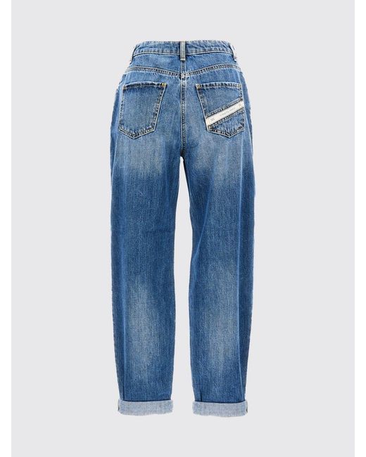 Elisabetta Franchi Blue Mom Fit Cotton Jeans