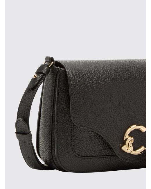 Coccinelle Black C-Me Hammered Leather Bag