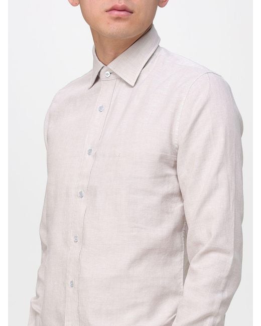 Michael Kors Gray Classic Silk And Linen Shirt for men
