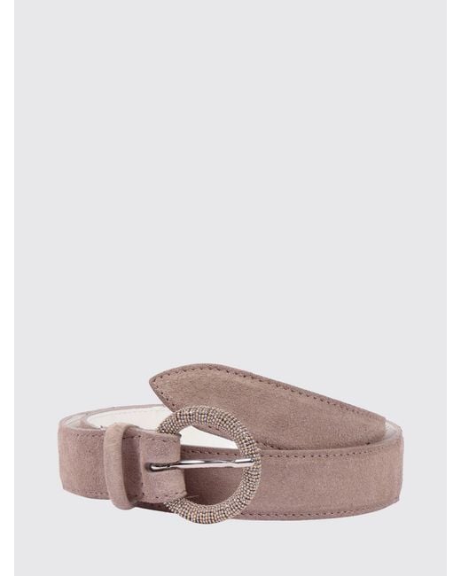 Orciani Pink Suede Calfskin Belt