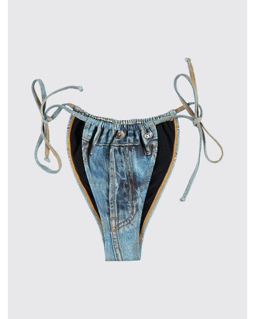 DIESEL Blue Jodie-Dnm Printed Polyester Bikini Briefs