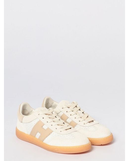Hogan Pink Cool Suede And Crochet Canvas Sneakers
