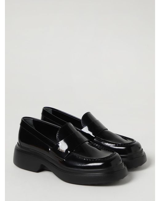 Tod's Black Brushed Leather Loafers