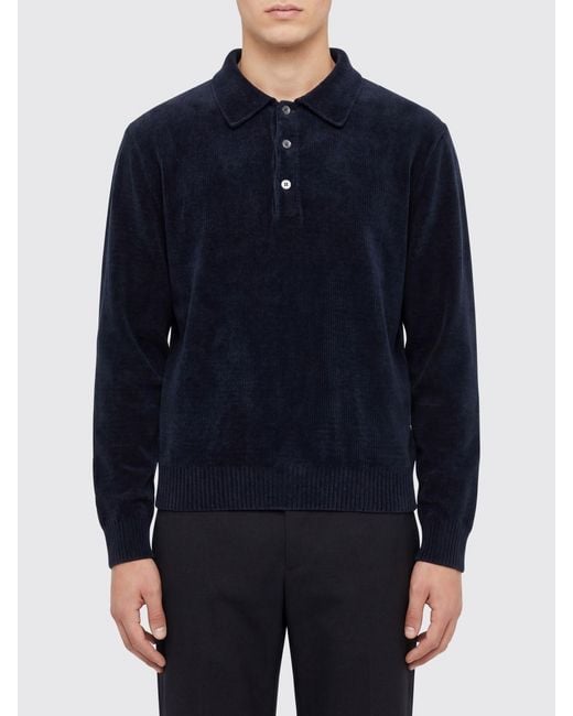 sunflower Blue Velvet Polo Shirt for men