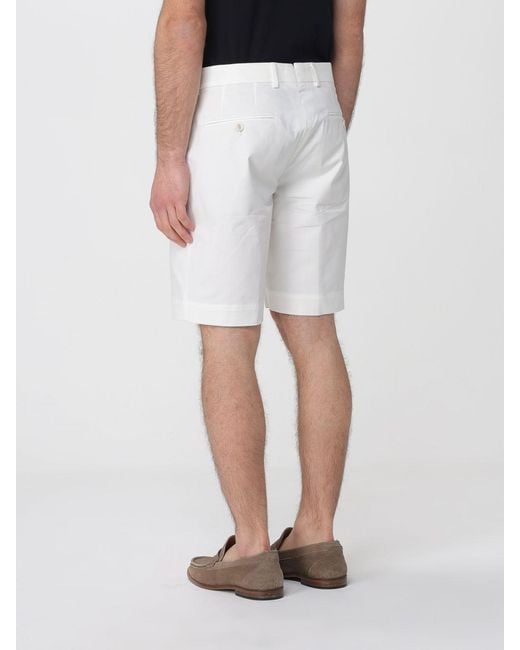 Incotex White Cotton Chino Shorts for men
