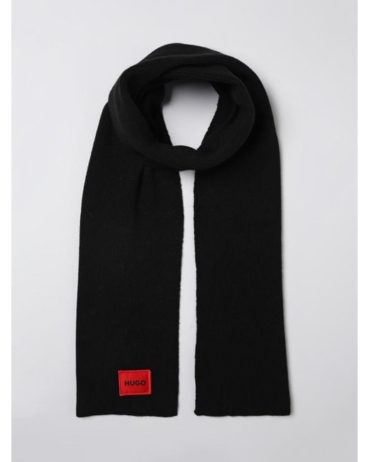HUGO Black Scarf for men