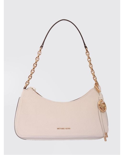 Michael Kors Natural Nolita Medium Hammered Leather Clutch With Chain