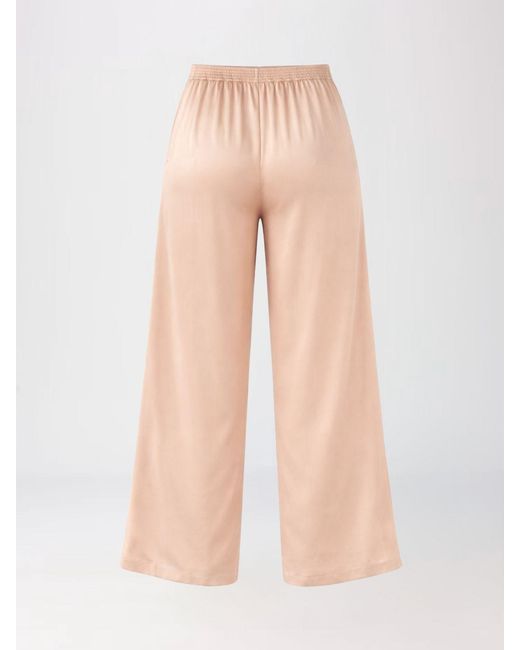 Fabiana Filippi Natural Satin Palazzo Trousers