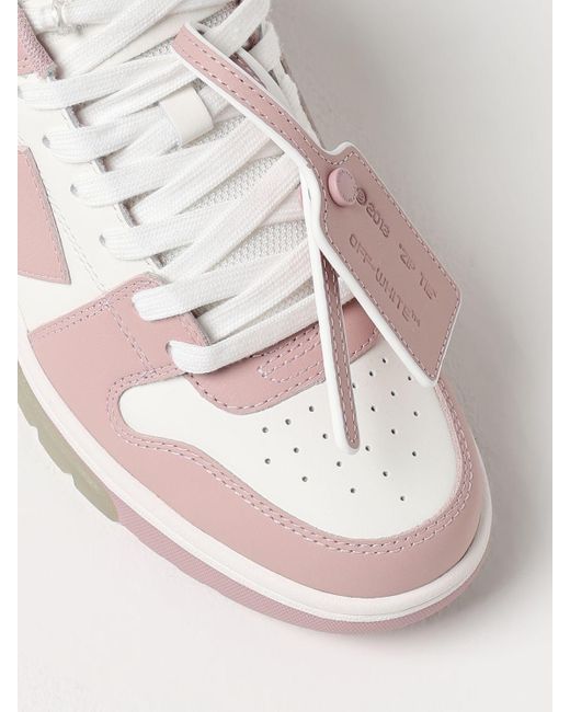 Off-White c/o Virgil Abloh Pink 30mm Hohe Leder-sneakers "out Of Office"