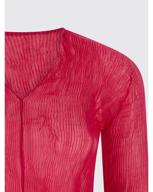 Issey Miyake Red Jersey Top