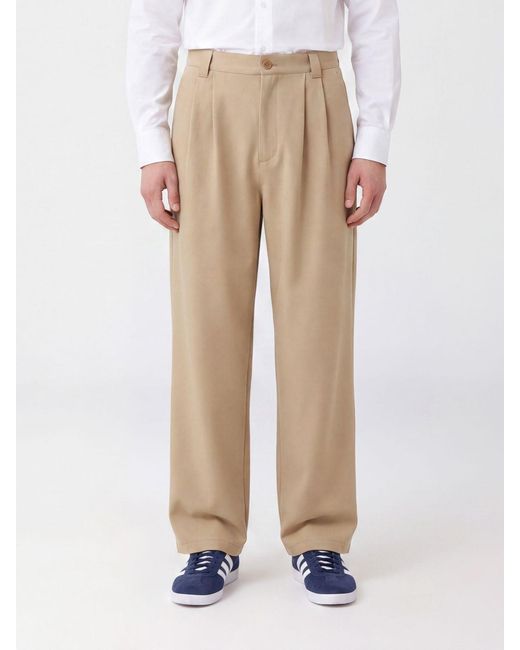 A.P.C. Natural Ricky Wide-Leg Pleated Cotton Trousers for men