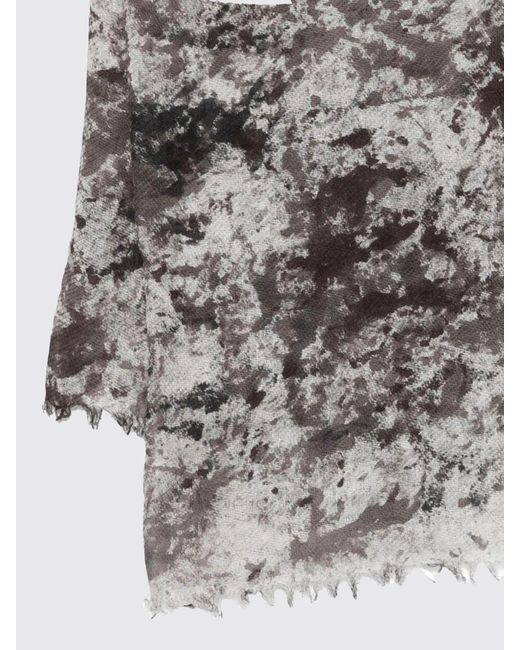 Avant Toi Gray Camouflage Linen Blend Scarf for men