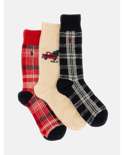 Polo Ralph Lauren Multicolor Set Of 3 Pairs Of Stretch Wool Socks for men