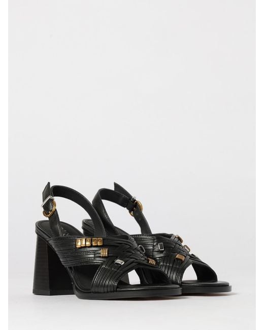 Pinko Black Lara Leather Sandal