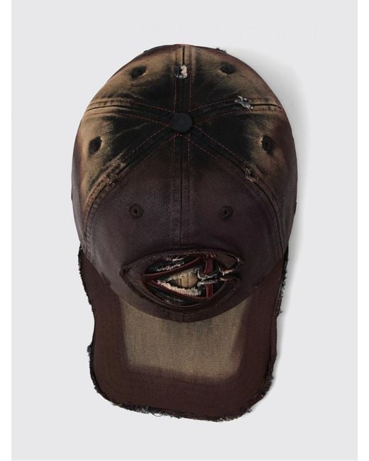CAMPERLAB Black Distorted Washed Sprayed Used Cotton Hat