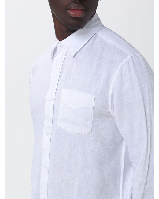 Blauer White Linen Casual Shirt for men