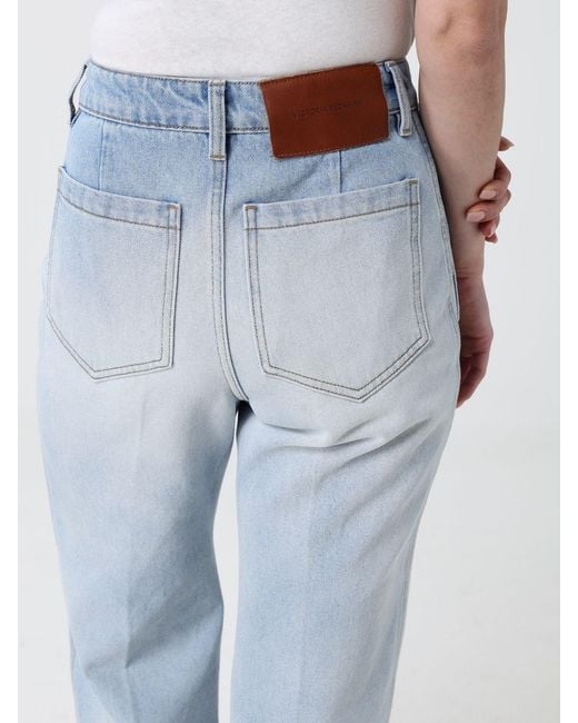 Victoria Beckham Blue Palazzo Denim Jeans