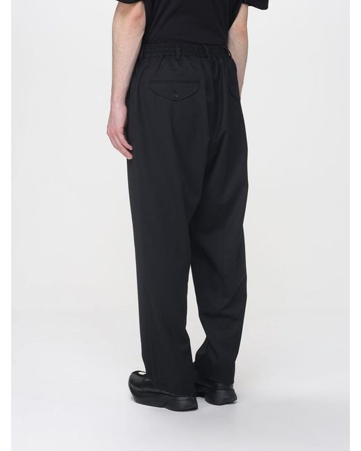 Y-3 Black Wide-Leg Wool Blend Trousers for men