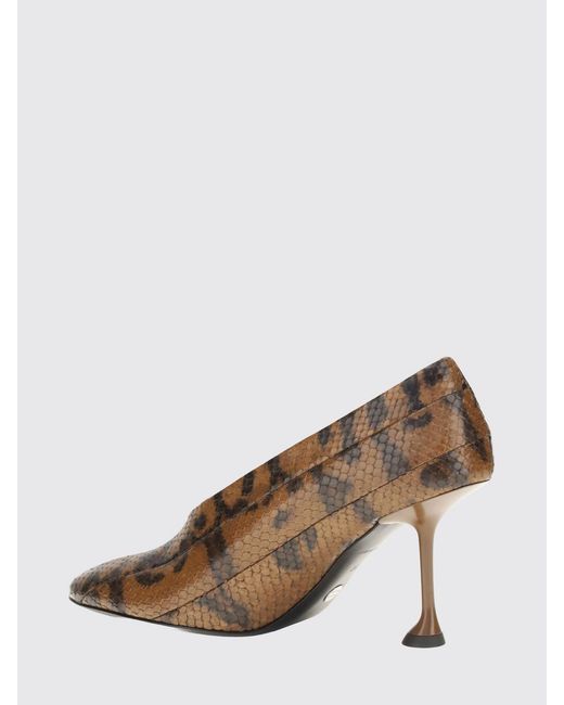 Proenza Schouler Brown Tee Python-Print Leather Pumps With A High Heel