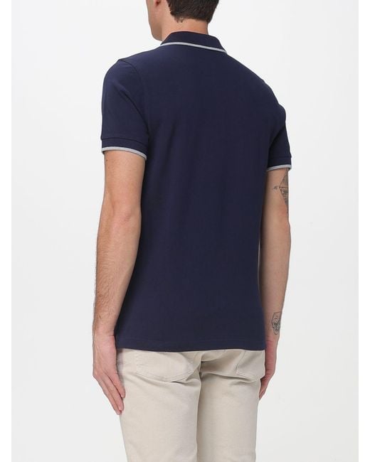 Fay Blue Cotton Polo Shirt With Logo for men