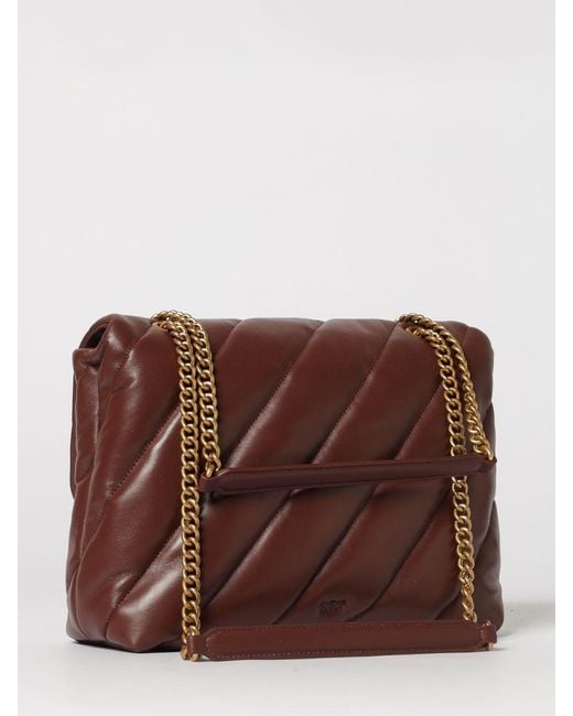 Pinko Brown Love Bag Puff Maxi Matelassé Nappa Bag