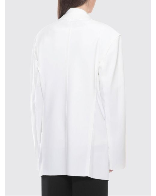 Norma Kamali White Single Breasted Polyester Blazer