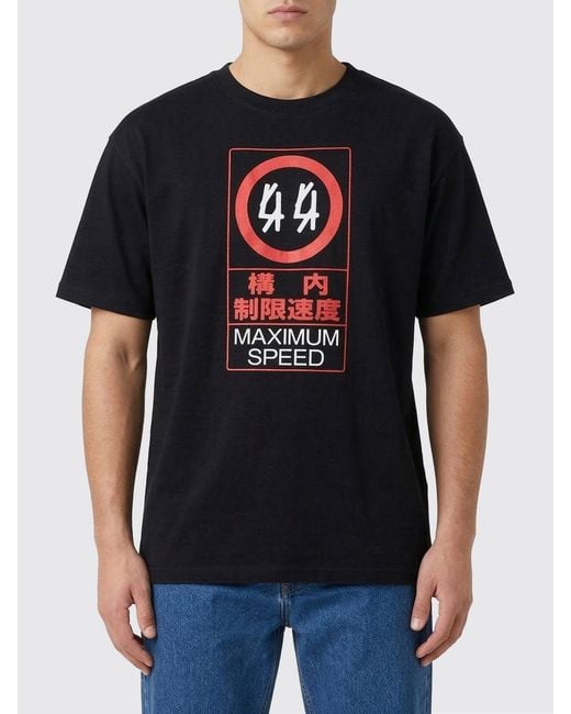 44 Label Group Black Maxi Logo Cotton T-Shirt for men
