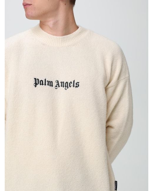 Palm Angels Natural Sweater In Wool Blend for men