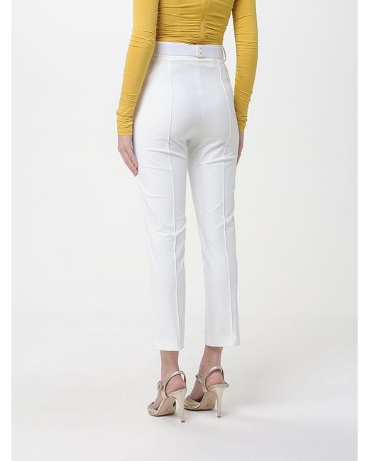 Elisabetta Franchi White Straight Trousers