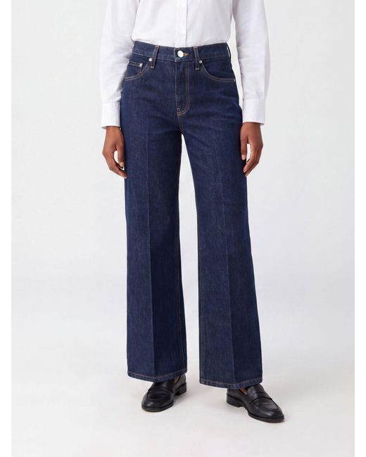 Khaite Blue Clara High-Waisted Flared Jeans