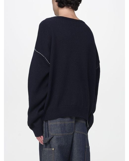 A.P.C. Blue Wool Blend Pullover With Logo for men