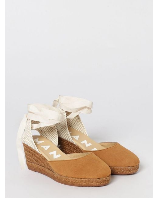 Manebí White Suede And Canvas Wedge Espadrilles
