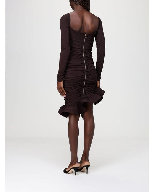 Elisabetta Franchi Black Crêpe Asymmetric Dress