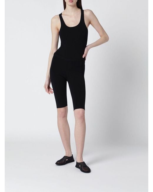 Entire studios Black Stretch Viscose Biker Shorts