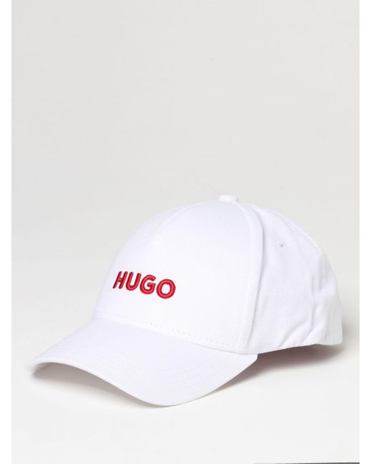 Cappello in cotone con logo ricamato di HUGO in White da Uomo
