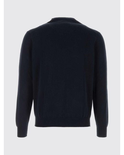 Fedeli Blue Cotton Crew Neck Knit for men